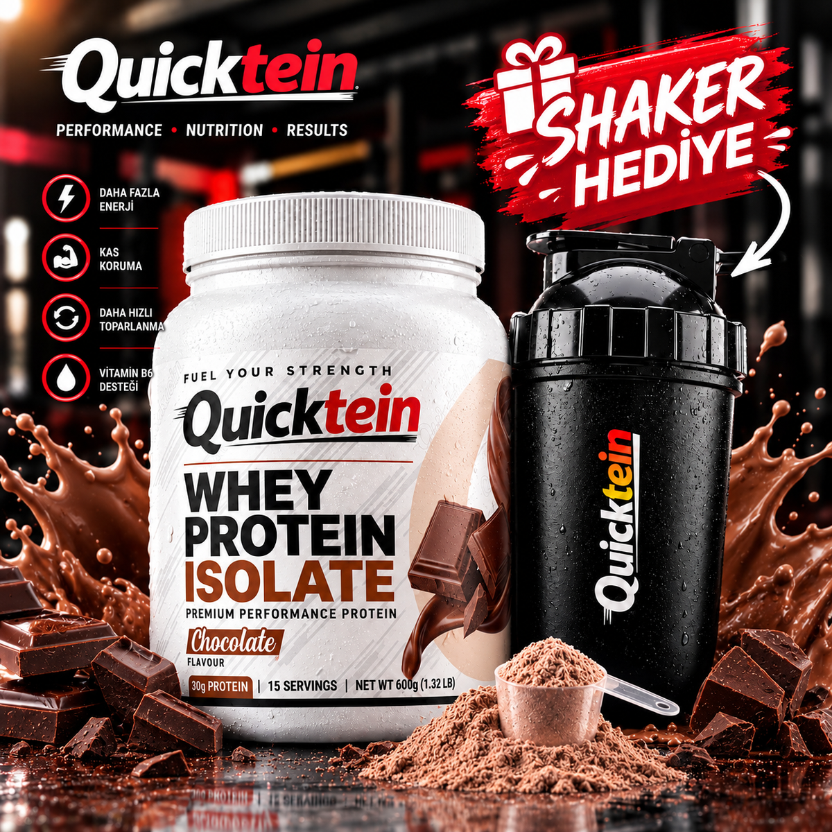 Quicktein Whey Protein Isolate – Çikolata Aromalı